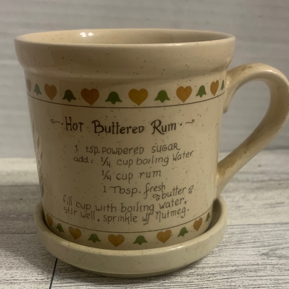 Hot Buttered Rum Recipe Pineapple coffee mug w/ coaster